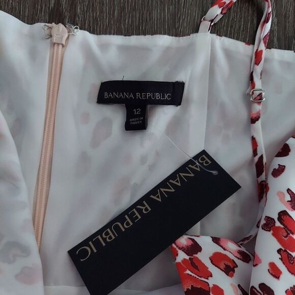 NEW Banana Republic Jumpsuit Romper Animal Leopard Print Wide Leg Cropped Sz 12 - Picture 4 of 8